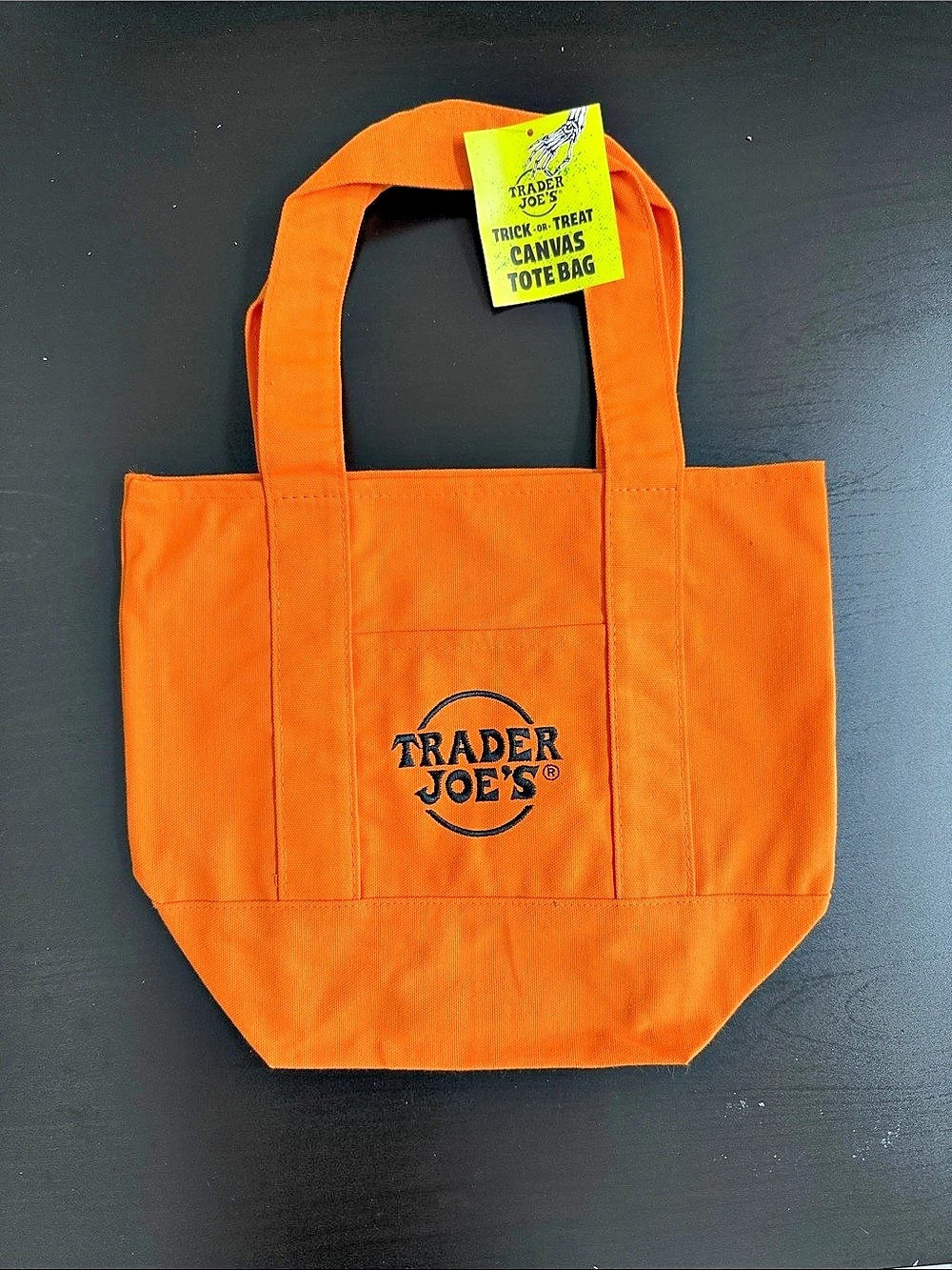 Trader Joe's Mini Trick-or-Treat Canvas Totebag Orange Tote